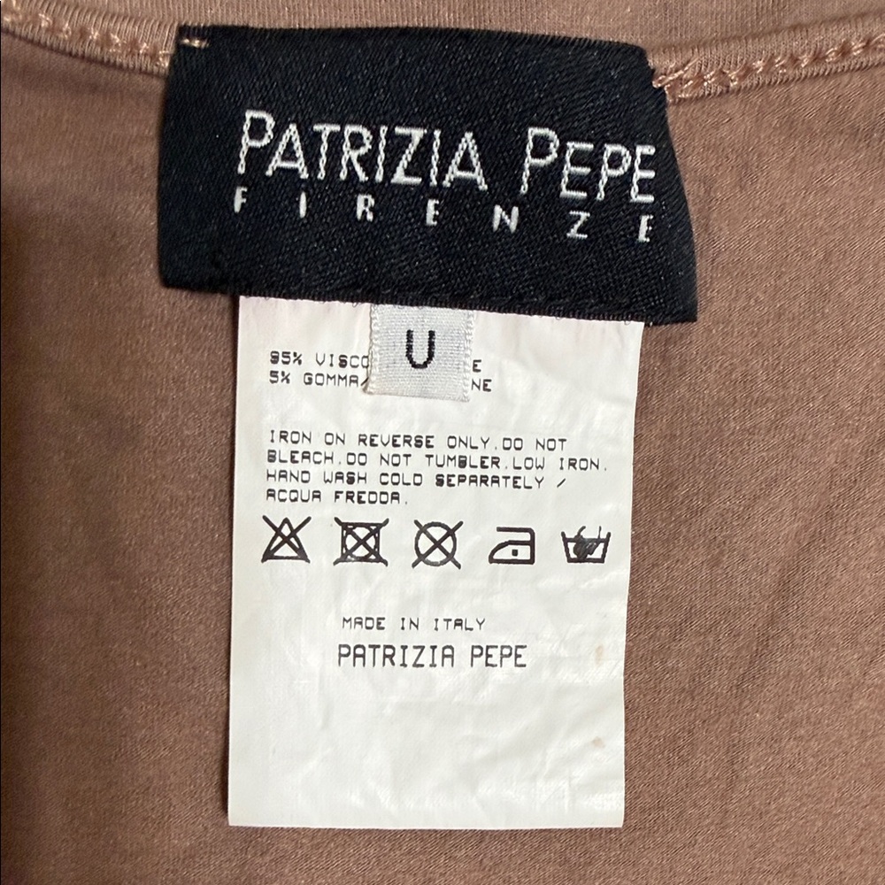 Patrizia Pepe Open Back Long-Sleeve Turtleneck Top in Brow withEmbellished Front - Picture 11 of 16